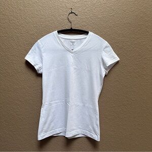 Danskin White Fitted Short Sleeve T-Shirt | size small
